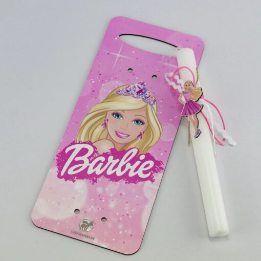 Happy Donkey Λαμπάδα Mε Ξύλινη Πλάτη 'Barbie'