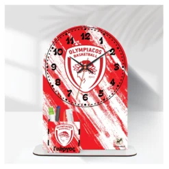 Happy Donkey Ρολόι 'Επιτραπέζιο Ολυμπιακός Basket με Όνομα & Μολυβοθήκη'