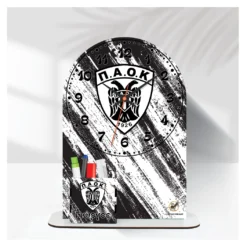 Happy Donkey Ρολόι 'Επιτραπέζιο ΠΑΟΚ με Όνομα & Μολυβοθήκη'