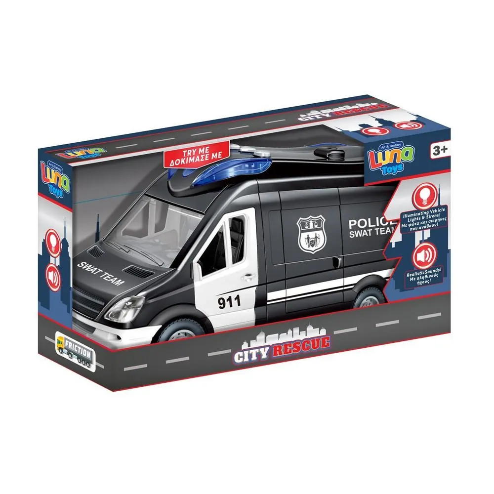 Luna Toys Όχημα Friction 'Βαν Αστυνομία' 1:14