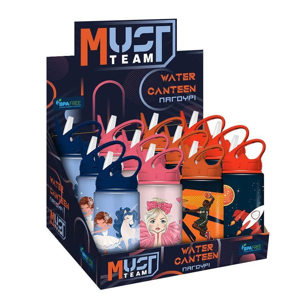 Must Team Παγούρι Αλουμινίου 500ml Με Καλαμάκι 'Pretty Girl' - Image 2