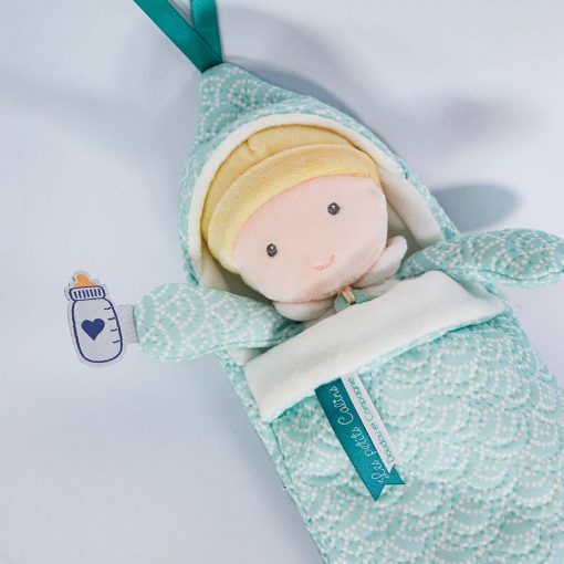 Jolijou Κούκλα 'Bébé Avec Douillette - Verte' 20εκ. - Image 3
